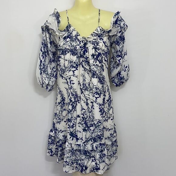 Parker Dresses & Skirts - Parker Dress"WHITE THICKET" Dress Tunic Top Cold Shoulder Loose Fitting…